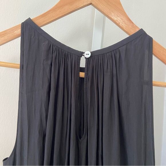 NWT Ramy Brook Audrey Sleeveless Halter Drop Waist Midi Dress Black size Large - Picture 12 of 12